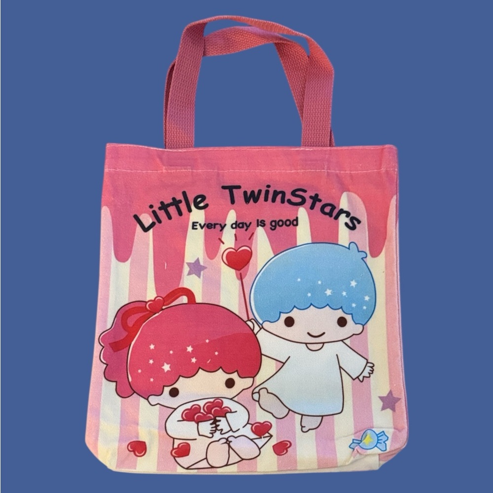 Sanrio Little Twin Stars Pink and Blue Tote Bag